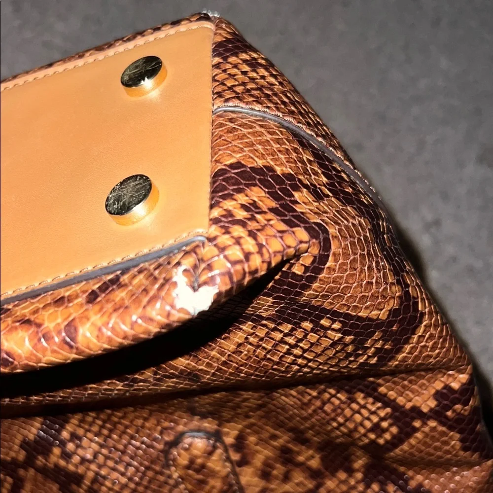 MICHAEL KORS Brown Snake Python Embossed Satchel - Picture 8 of 8